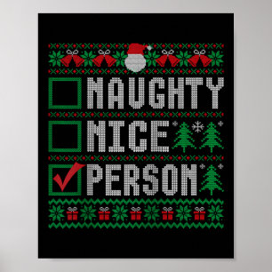Person Family Name Xmas Naughty Nice Person Christ Poster