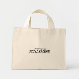 Person First Disability Mini Tote Bag