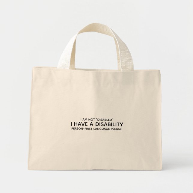 Person First Disability Mini Tote Bag (Front)