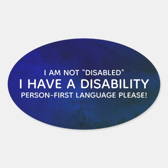 Person First Disability Oval Sticker (Front)