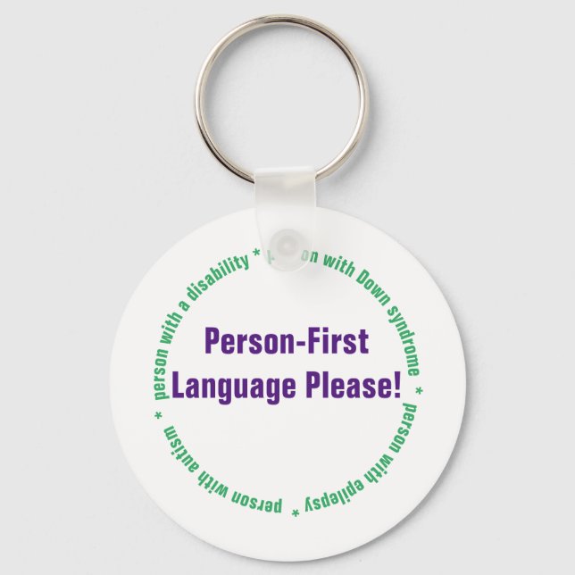 Person First Language Key Ring (Front)