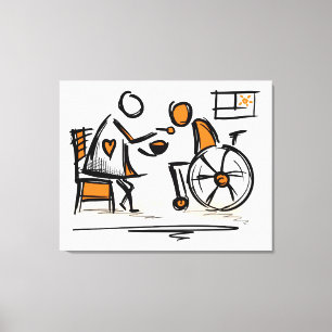 Person in a wheelchair. Hospital/nursing home Canvas Print