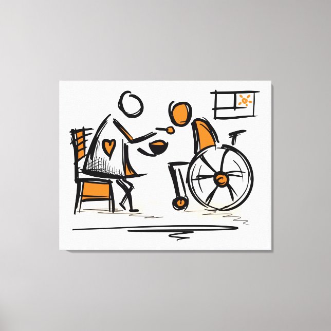 Person in a wheelchair. Hospital/nursing home Canvas Print (Front)