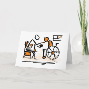 Person in a wheelchair. Hospital, nursing home Card