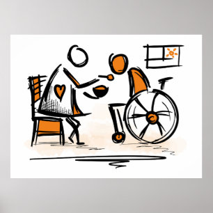 Person in a wheelchair. Hospital/nursing home Poster