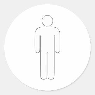 Person Man Sign Universal Silhouette Classic Comic Classic Round Sticker