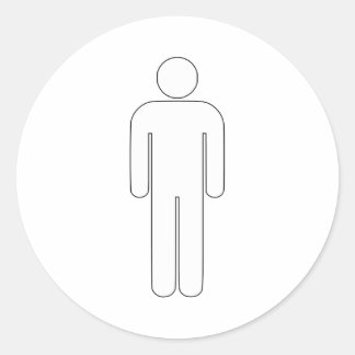 Person Man Sign Universal Silhouette Classic Comic Round Sticker