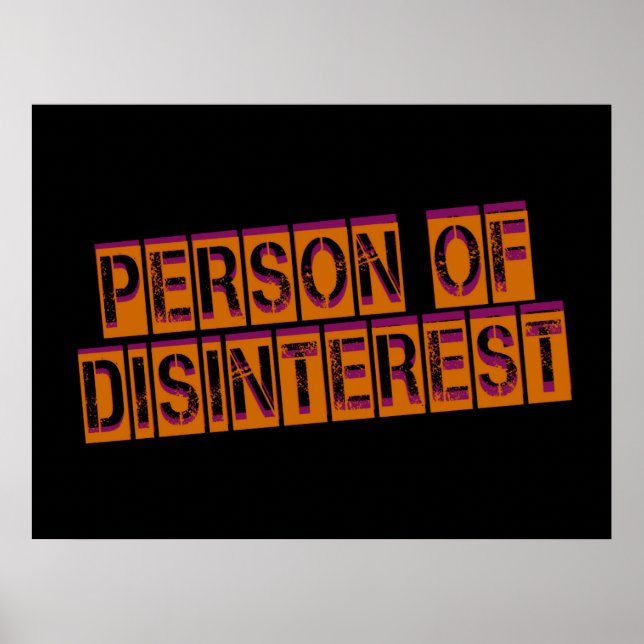 Person of Disinterest Poster (Front)