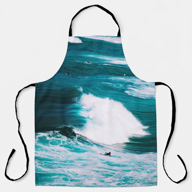 PERSON ON SURFBOARD WITH OCEAN WAVES APRON (Front)