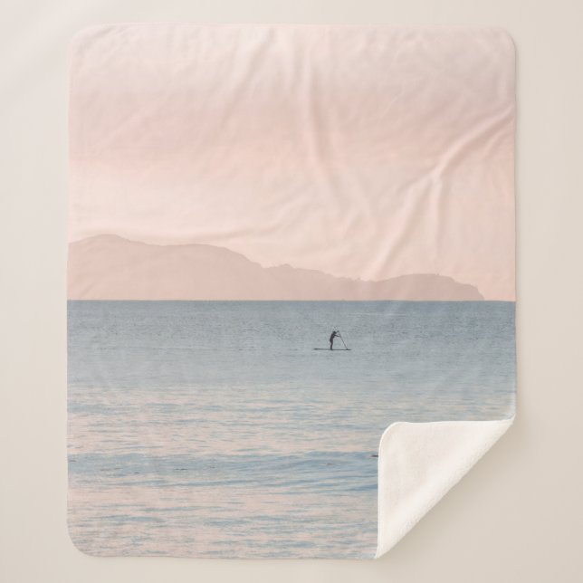 PERSON PADDLE BOARDING SHERPA BLANKET (Front)