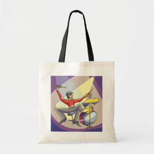 Person Playing The Drums Tote Bag