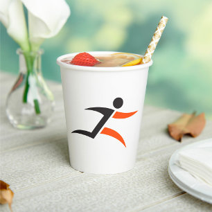 Person Running Design Paper Cups
