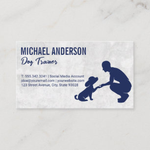 Person Training Puppy   Animal Trainer Business Card