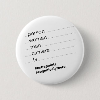 person woman man camera tv 6 cm round badge