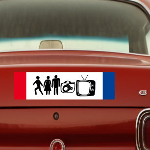 Person Woman Man Camera TV Bumper Sticker
