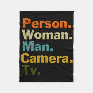 Person Woman Man Camera Tv Cognitive Test Shirt Tr Fleece Blanket