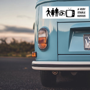 Person Woman Man Camera TV STABLE GENIUS Bumper Sticker