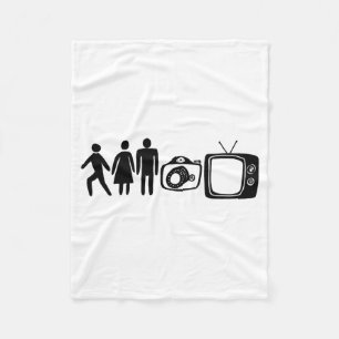 Person Woman Man Camera Tv T Shirt Fleece Blanket