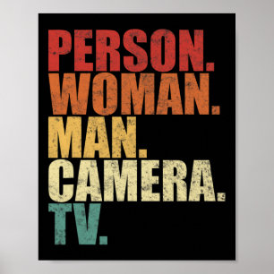 Person Woman Man Camera Tv Trump Words Poster