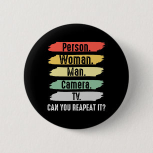 Person. Woman. Man. Camera. Tv Vintage Funny Polit 6 Cm Round Badge