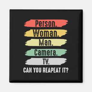 Person. Woman. Man. Camera. Tv Vintage Funny Polit Magnet