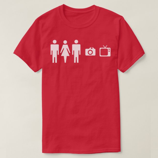 Person Women Man Camera TV Cognitive Test T-Shirt (Design Front)