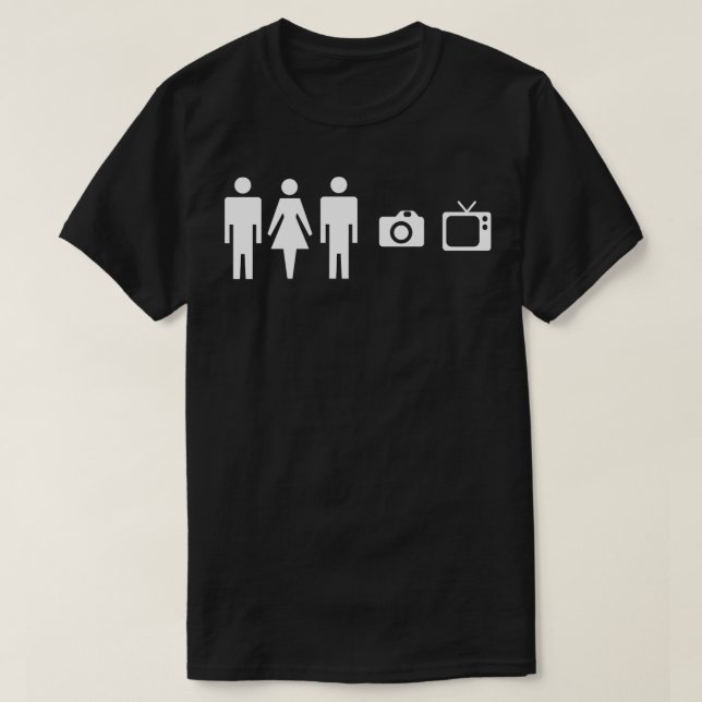 Person Women Man Camera TV Cognitive Test T-Shirt (Design Front)
