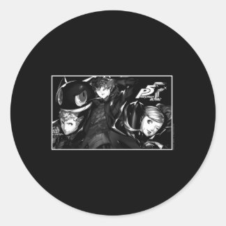Persona 5 Characters In Rectangle Classic Round Sticker