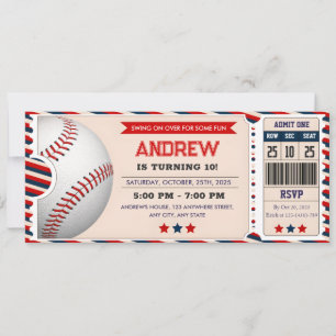 Persona Baseball ticket birthday  Invitation