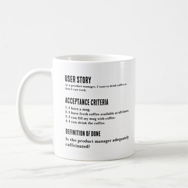 Persona Product Manager User Story Agile Scrum Mug (Left)