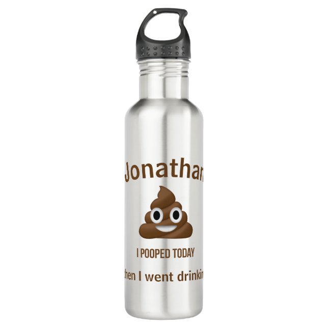 PersonaIized I Pooped Today Poo Emoji Drinking 710 Ml Water Bottle (Front)