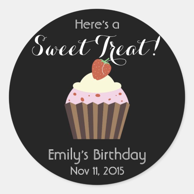 Personaize Cupcake: Strawberry Shortcake Favour Classic Round Sticker (Front)