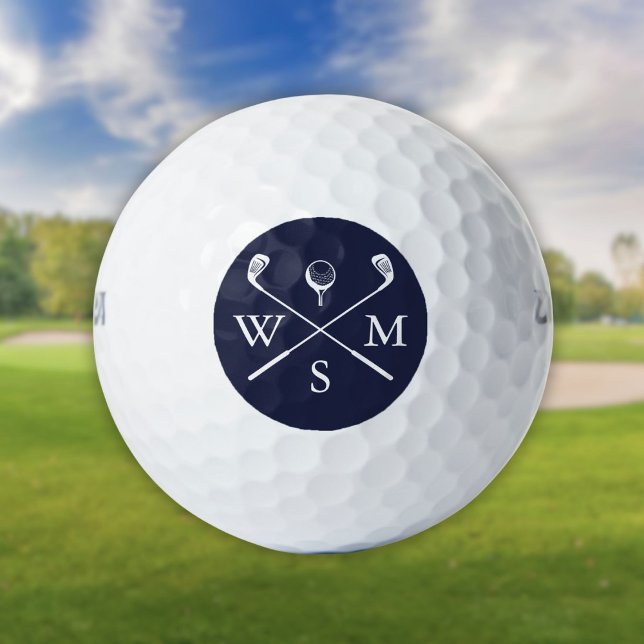 Personaized Elegant Monogram Navy Blue Golf Balls (Personaized Elegant Monogram Navy Blue Golf Balls)