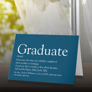 Personaized Graduate Definition Modern Blue  Card
