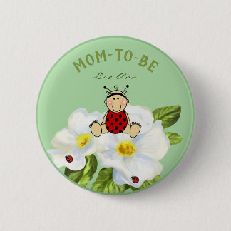 Personaized Lady Bug Baby Shower Party Favours 6 Cm Round Badge