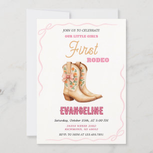 Personal 1st Rodeo Wild West birthday party Invitation