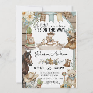 Personal A Little Cowboy Baby Shower for boy Invitation