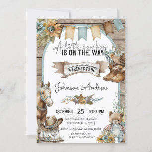 Personal A Little Cowboy Baby Shower for boy Invitation