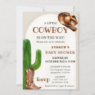 Personal A Little Cowboy Baby Shower Invitation