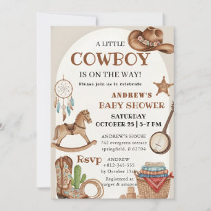 Personal A Little Cowboy Baby Shower Invitation