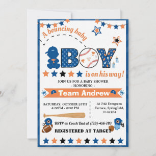 Personal All Star Baby Shower for boy Invitation