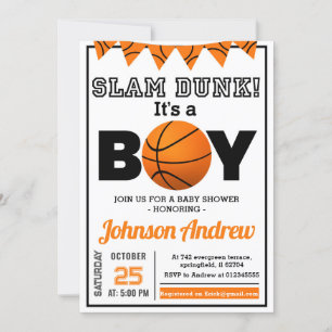 Personal All Star Basketball Theme Baby Shower Invitation