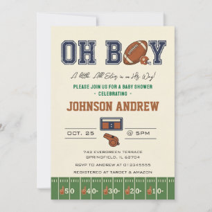 Personal American football Baby Shower Invitation