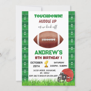 Personal American football Birthday with Photo Invitation