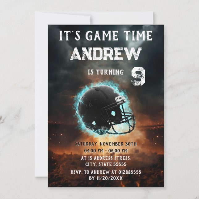 Personal American Football Invitation (Front)