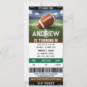 Personal American Football Ticket Invitation
