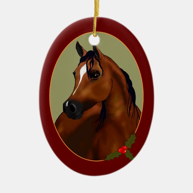 Personal Arabian Horse Cameo Holiday Ornament (Front)