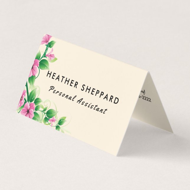 Personal Assistant Fold Business Cards Heath Aid (Front)