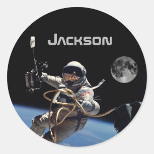 Personal Astronaut Space Walk Classic Round Sticker