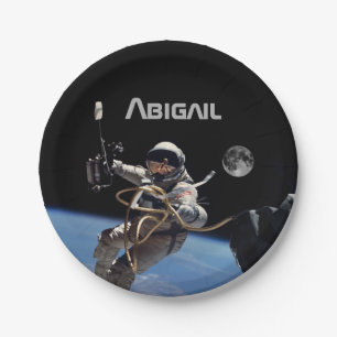 Personal Astronaut Space Walk Party Paper Plate